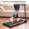 Tapis de course pliable 12 km/h affichage LED app support tablette compact maison bureau