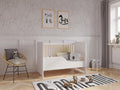 Lit bébé évolutif 120x60 cm bois de pin avec barrière