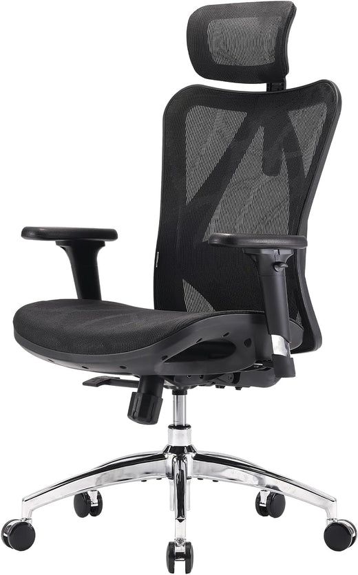 Chaise bureau ergonomique maille appuie tête accoudoirs réglables