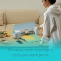 Machine découpe textile papier cuir carton personnalisations blanche