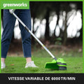Coupe bordures débroussailleuse 48 V 38 cm avec 2 batteries 4 Ah et chargeur