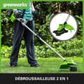 Coupe bordures débroussailleuse 48 V 38 cm avec 2 batteries 4 Ah et chargeur