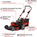 Tondeuse à gazon sans fil 36V 47 cm autotractée moteur brushless avec batteries