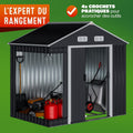 Abri jardin métal 2 m2 200x135x190 cm porte coulissante anthracite