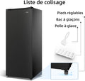 Congélateur armoire CSD208D4E 177L silencieux 39dB acier noir pieds réglables porte réversible