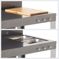 Desserte jardin Nova 110 chariot plan de travail roulettes support plancha barbecue noir gris