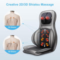 Siège massant shiatsu dos cou chaleur compression 2D 3D