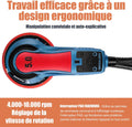 Ponceuse excentrique 150 mm 350 W 7 vitesses avec disques et mallette