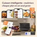 Air fryer 10 L double résistance dual zone séparateur amovible 40 à 240 degrés