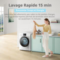 Lave linge autonome CFP03EW100W-FR 10 kg classe A-10% soin vapeur moteur BLDC Woolmark panneau tactile blanc