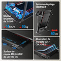 Tapis de course pliable 1500W 14 km/h inclinaison manuelle surface 40 x 110 cm 12 programmes LCD capteur pulsations