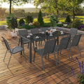 Salon jardin table 190 cm avec 8 chaises empilables