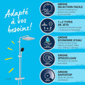 Colonne de douche Vitalio Comfort 250 thermostatique tête 25 cm 1 jet pommeau 11 cm 2 jets flexible 175 cm chromé