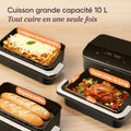 Air fryer 10 L double résistance dual zone séparateur amovible 40 à 240 degrés
