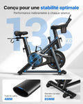 Vélo appartement intérieur silencieux résistance réglable écran LCD siège confortable app capacité 136kg