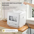 Lave vaisselle comptoir mini 6 programmes vapeur bébé fruits sans plomberie départ différé stockage 72 h blanc