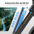 Vélo électrique 27,5 pouces moteur 250 W batterie 36 V 15,6 Ah autonomie 100 km 7 vitesses