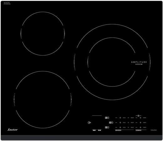Plaque induction encastrable 3 foyers 7200 W encastrement 56x49 cm