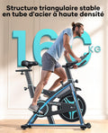Vélo appartement écran LCD app résistance réglable silencieux amortissement siège confortable 160 kg