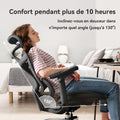 Chaise bureau ergonomique Doro C300 accoudoirs 3D soutien lombaire dynamique dossier réglable noir