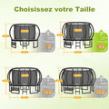 Trampoline extérieur 228 305 366 427 cm filet sécurité charge 150 kg