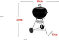 Barbecue charbon Original Kettle E-5710 acier émaillé surface cuisson 57 cm système nettoyage One Touch noir