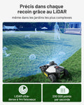 Robot tondeuse LUBA Mini AWD LiDAR 3D AI Vision sans antenne RTK cartographie auto 1500 m² pente 80% module 4G