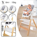 Chaise haute évolutive bébé 5 en 1 bois de hêtre plateau amovible