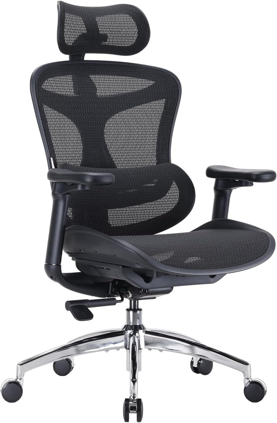 Chaise bureau ergonomique Doro C300 accoudoirs 3D soutien lombaire dynamique dossier réglable noir