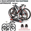 Porte vélo électrique attelage 2 vélos charge 60 kg feu arrière noir