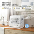 Lave vaisselle comptoir mini 6 programmes vapeur bébé fruits sans plomberie départ différé stockage 72 h blanc