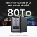 NAS bureau 2 baies DXP2800 Intel N100 8 Go DDR5 25 GbE M.2 NVMe HDMI 4K stockage réseau