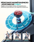 Vélo appartement écran LCD app résistance réglable silencieux amortissement siège confortable 160 kg