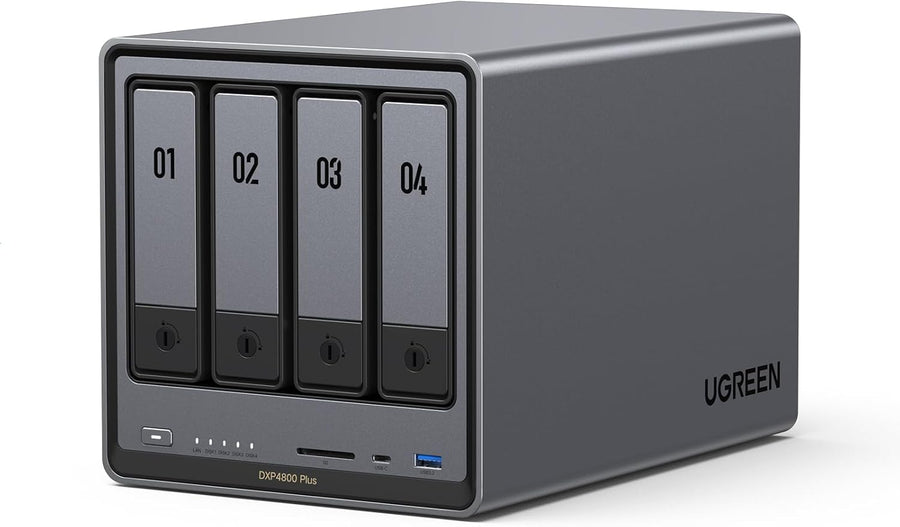 NAS 4 baies Intel 8 Go DDR5 SSD 128 Go 10GbE HDMI 4K