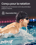 Casque conduction osseuse OpenSwim Pro IP68 Bluetooth 54 stockage MP3 32Go autonomie 9h rouge