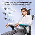 Chaise bureau ergonomique maille appuie tête accoudoirs réglables