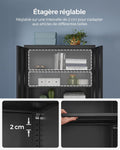 Armoire rangement acier 5 niveaux 40x80x180 cm portes doubles serrure