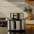 Airfryer inox revêtement céramique capacité 6,2 L 7 en 1 compatible lave vaisselle