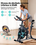 Vélo appartement écran LCD app résistance réglable silencieux amortissement siège confortable 160 kg