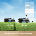 Robot tondeuse 800 m2 IA LiDAR 3D coupe bordures 5 cm sécurité animaux