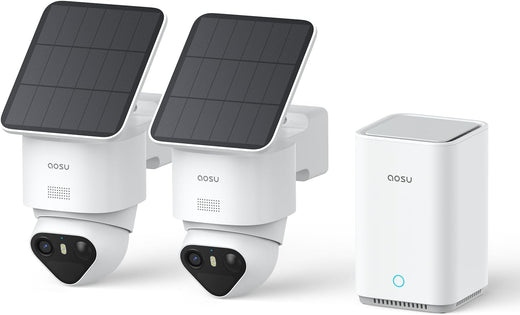Caméra surveillance 4K T2 Ultra solaire kit 2 caméras 8MP vision nocturne 32 Go local extensible 1 To panorama 360° suivi IA
