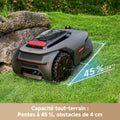 Robot tondeuse 800 m2 IA LiDAR 3D coupe bordures 5 cm sécurité animaux
