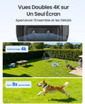 Caméra solaire 4K PTZ WiFi zoom 8X double objectif autonomie 180 jours