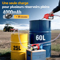 Pompe gasoil sans fil 45 L min batterie 21 V pistolet arrêt automatique