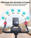 Vélo appartement écran LCD app résistance réglable silencieux amortissement siège confortable 160 kg
