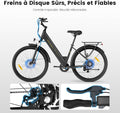 Vélo électrique 27,5 pouces moteur 250 W batterie 36 V 15,6 Ah autonomie 100 km 7 vitesses