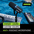 Microphone podcast USB C XLR auto level filtre anti pop réverbération