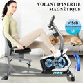 Vélo d appartement semi allongé magnétique 8 niveaux siège réglable écran LCD