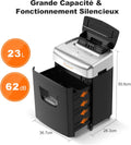 Destructeur documents 120 feuilles alimentation auto micro découpe silencieux