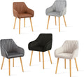Chaises salle à manger lot de 6 avec accoudoirs rembourrées pieds bois